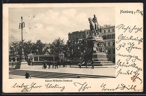 AK Hamburg, Am Kaiser-Wilhelm-Denkmal