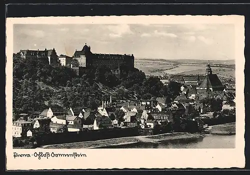 AK Pirna, Ansicht mit Schloss Sonnenstein
