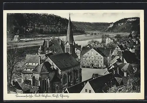 AK Wehlen /Sächs. Schweiz, Teilansicht mit Blick ins Land