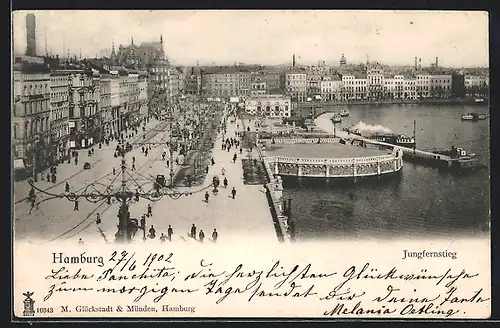 AK Hamburg-Neustadt, Jungfernstieg aus der Vogelschau