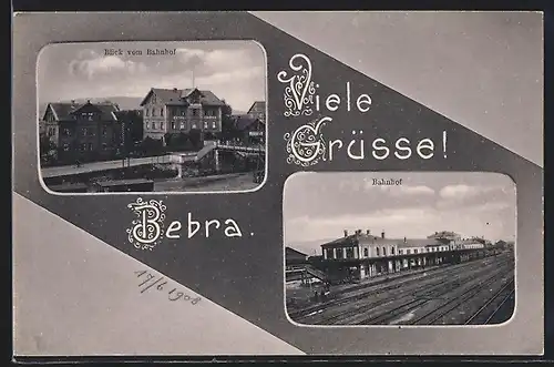 AK Bebra, Blick vom Bahnhof, Bahnhof