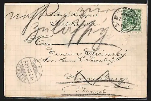 Lithographie Zittau, Weinau Restaurant, Totalansicht aus der Vogelschau