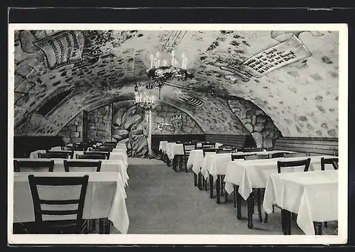 AK Rüdesheim a. Rhein, Gasthaus zum Felsenkeller und Felsenkeller-Weinschenke