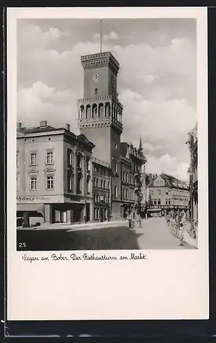 AK Sagan am Bober, Rathausturm am Markt