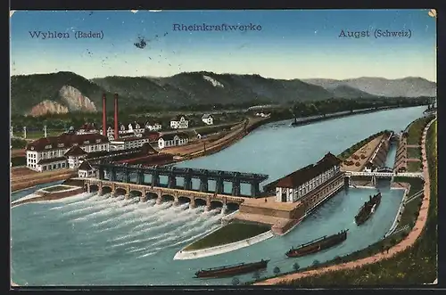 AK Wyhlen, Rheinkraftwerke, Augst, Schiffe