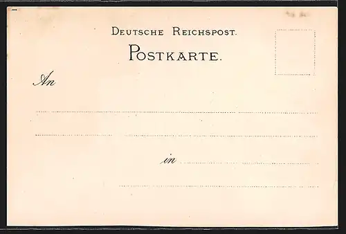 Lithographie Lochmühle, Uferpartie mit Brücke