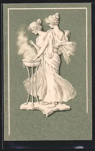 Künstler-AK Meissner & Buch (M&B) Nr.1067: Wedgewood-Gruppen, Statue