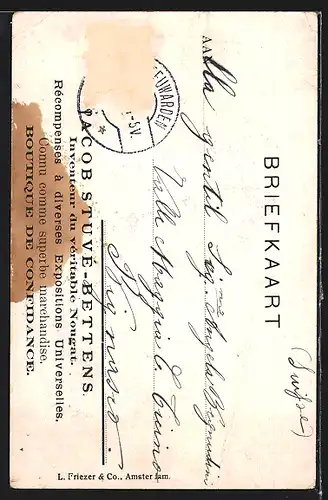 Lithographie Die Schelmische, Fräulein mit Hut