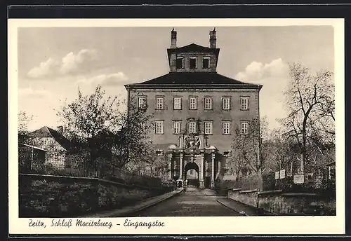 AK Zeitz, Eingangstor vom Schloss Moritzburg