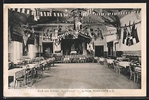 AK Rossleben a. U., Gasthaus zum Hirsch, Ballsaal