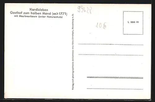 AK Hardisleben, Gasthof zum halben Mond, Waldweg nach Tauhardt, Hardisleber Forst