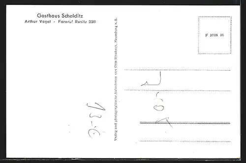 AK Schelditz, Gasthaus Schelditz Arthur Vogel, Innenansicht, Dorflage