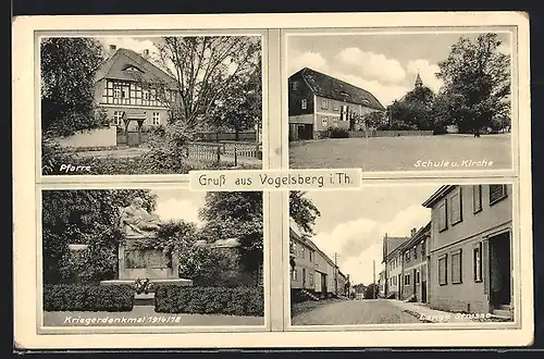 AK Vogelsberg, Pfarre, Schule und Kirche, Kriegerdenkmal, Lange Strasse