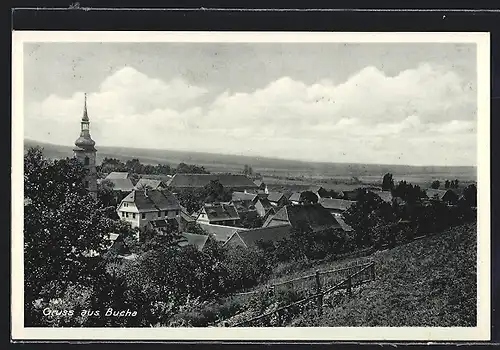 AK Bucha, Ortsansicht aus der Vogelschau