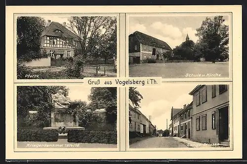 AK Vogelsberg, Pfarre, Schule und Kirche, Kriegerdenkmal, Lange Strasse