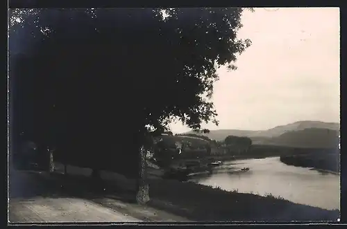 Foto-AK Brevörde, Uferpartie 1924