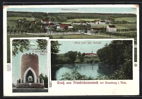 AK Friedrichstanneck, Turm in Schroedels Park & Schloss