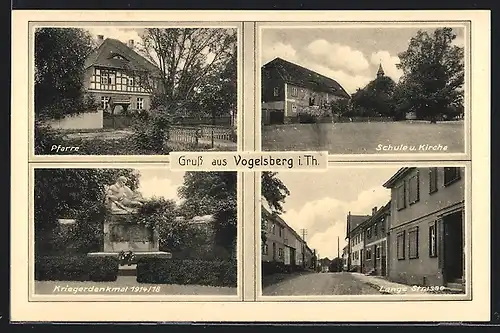 AK Vogelsberg, Pfarre, Schule und Kirche, Kriegerdenkmal, Lange Strasse