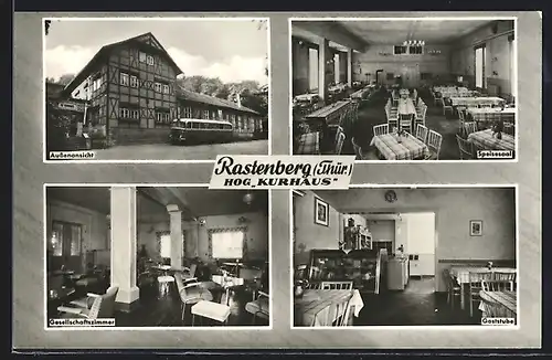 AK Rastenberg i. Thür., HOG Kurhaus - Speisesaal, Gesellschaftszimmer, Gaststube