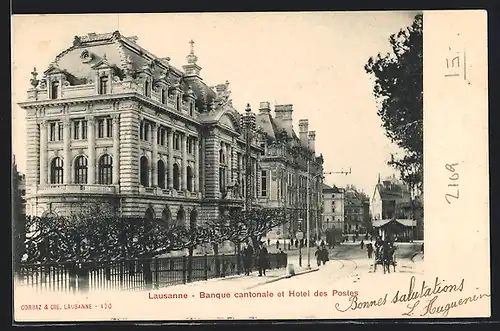 AK Lausanne, Banque cantonale et Hôtel des Postes, Ortspartie