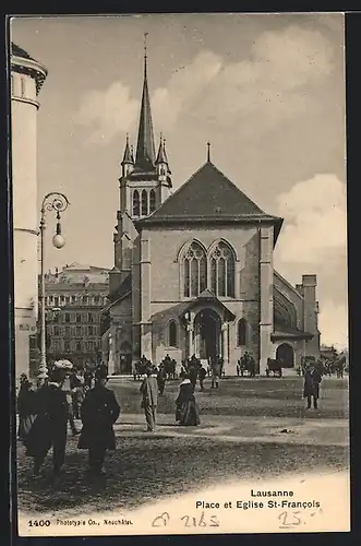 AK Lausanne, Place et Eglise St-Francois