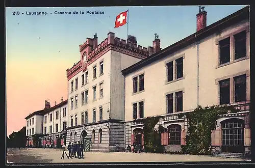 AK Lausanne, Caserne de la Pontaise, Schweizer Flagge
