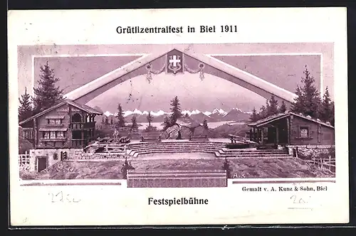 AK Biel, Grütlizentralfest 1911, Festspielbühne