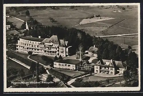 AK Wetzikon, Kreisspital, Fliegeraufnahme
