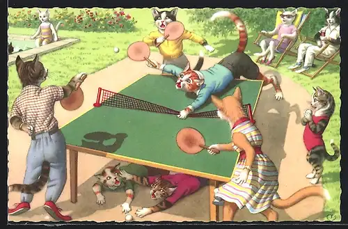 AK Katzen-Kinder spielen Tischtennis