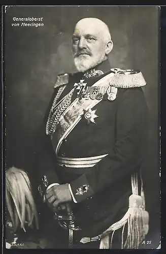 AK Generaloberst von Heeringen in Gala-Uniform mit Orden
