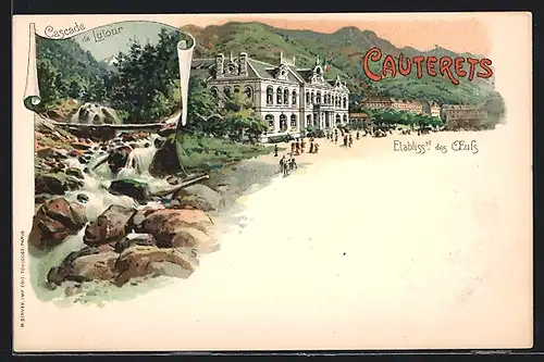 Lithographie Cauterets, Etablissement des Oeufs