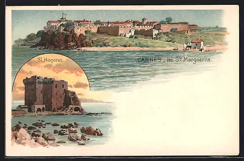 AK Cannes, Ile St. Marguerite, St. Honorat Ruine