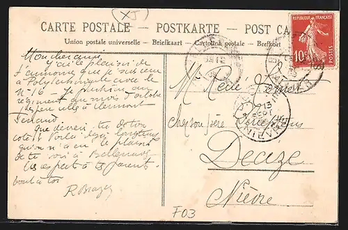 AK Bellenaves, La rue de la Poste