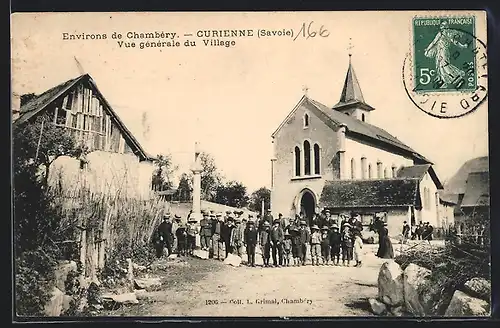 AK Curienne /Chambéry, Vue générale du Village