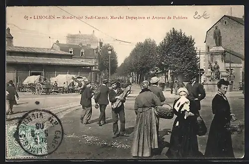 AK Limoges, Rond-Point Sadi-Carnot, Marché Dupuytren et Avenue de Poitiers