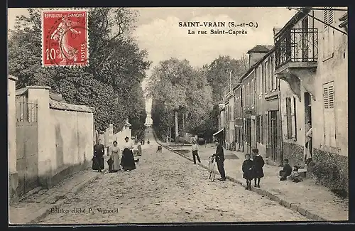 AK Saint-Vrain, La rue Saint-Caprès