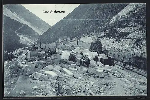 AK Carrara, Le Cave, Marmorsteinbruch