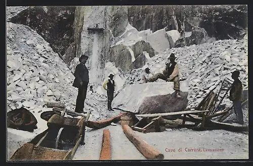 AK Carrara, Le Cave, Lavorazione, Marmorsteinbruch