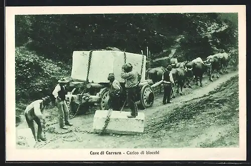 AK Carrara, Le Cave, Carico di blocchi, Marmorsteinbruch
