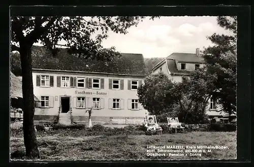 AK Marzell Krs. Müllheim /Baden, Gasthaus-Pension Zur Sonne