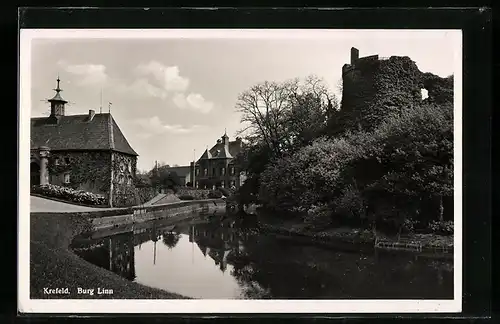 AK Krefeld, Blick zur Burg Linn