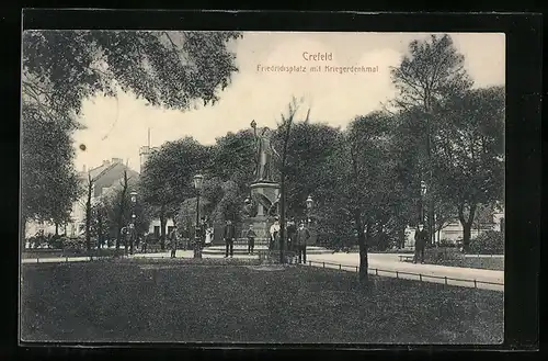 AK Crefeld, Friedrichsplatz mit Kriegerdenkmal