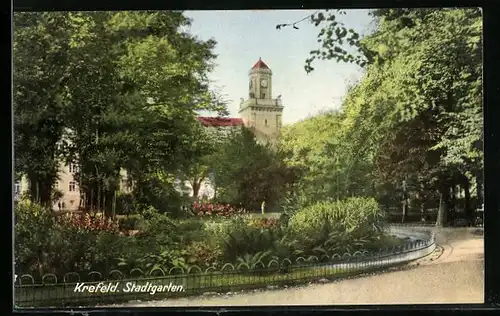 AK Krefeld, Partie im Stadtgarten