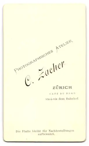 Fotografie C. Zacher, Zürich, Bürgerlicher Herr mit grauem Bart