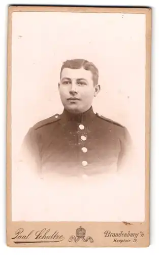 Fotografie Paul Schultze, Brandenburg a. H., Soldat in Uniform Rgt. 35