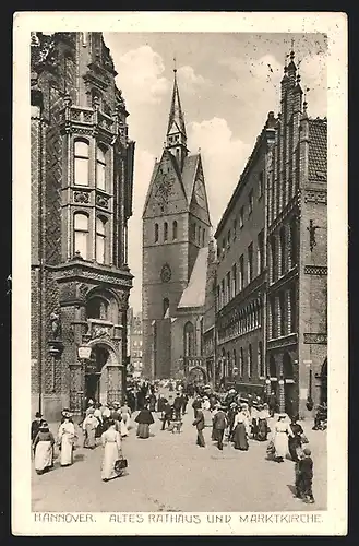 AK Hannover, Altes Rathaus und Marktkirche