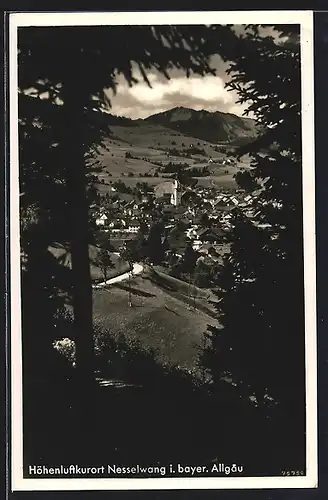 AK Nesselwang i. bayer. Allgäu, Teilansicht mit Bäumen