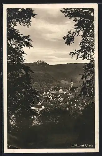 AK Urach, Teilansicht mit Kirche