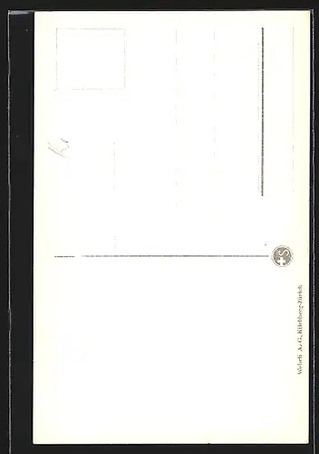 AK St. Moritz, der schiefe Turm im Sonnenaufgang