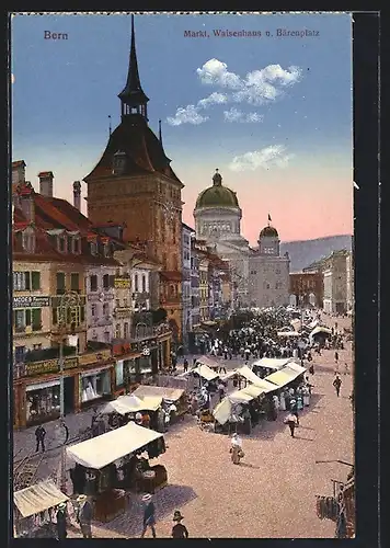 AK Bern, Markt, Waisenhaus und Bärenplatz